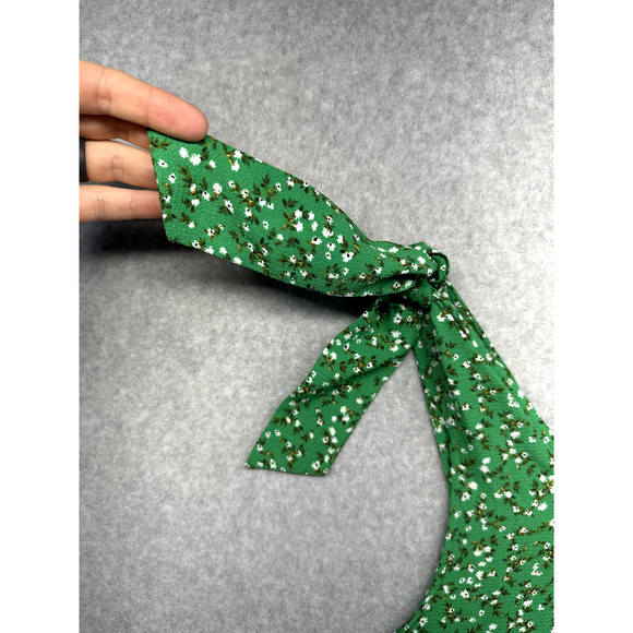 CeCe Womens Blouse Tank Top Size XL Green Floral Tie Shoulder Sleeveless NWT - Picture 6 of 11